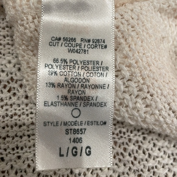 Splendid sz L cropped ivory knit sweater - poly/cotton blend - EUC - Picture 9 of 9